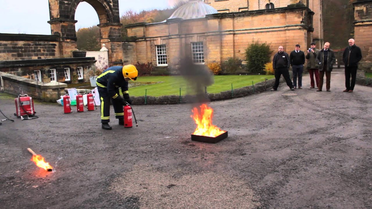 FireBug Company extinguishing fire at Castle Howard with WaterMist extinguisher