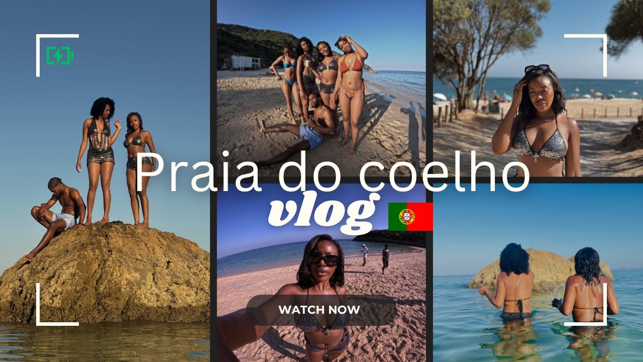 Um dia de praia vlog em Portugal| Fomos a praia do coelho e depois no Forum shopping centre