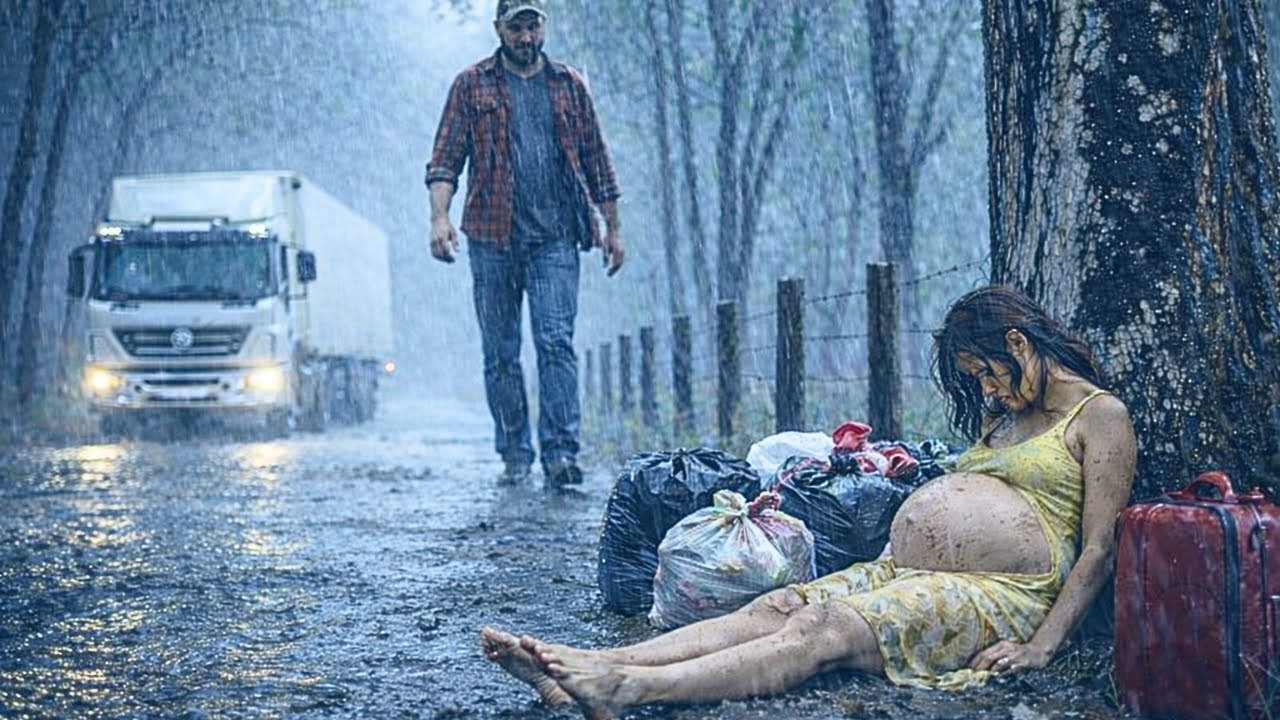 Caminhoneiro encontra sua EX MULHER Grávida Abandonada na estrada… então ele faz isso…