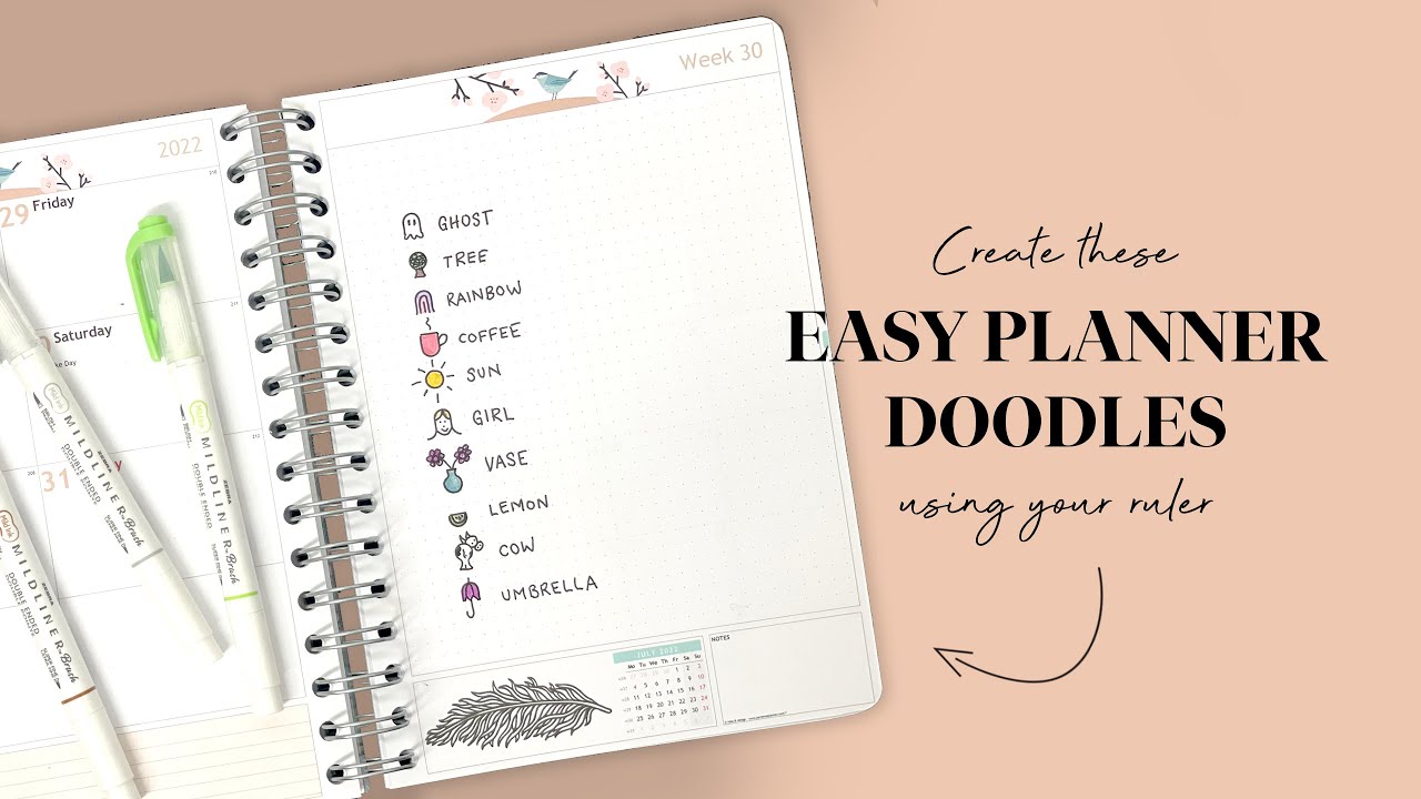 Ruler Doodles in your planner