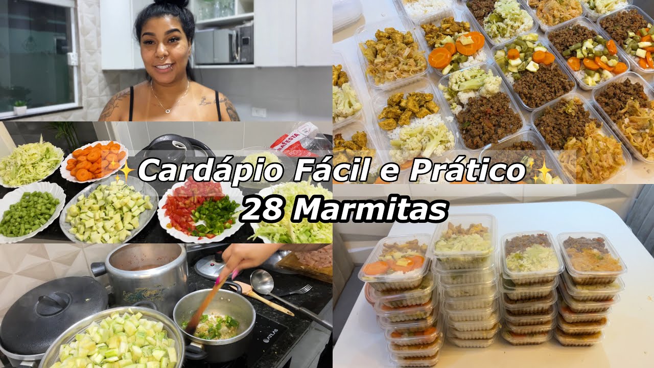 FIZ MARMITA PARA A SEMANA PARA DUAS PESSOAS| Organizei tudo em potes| Cardápio variado✨