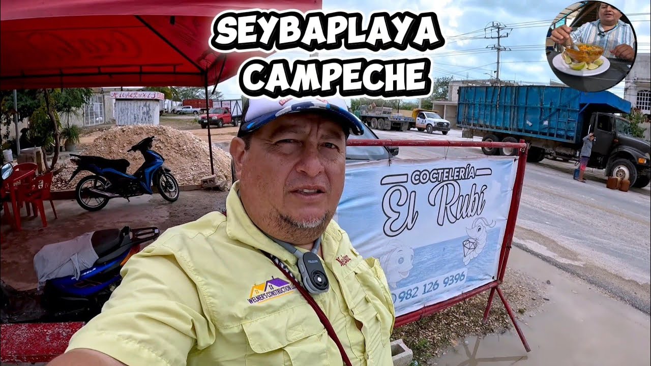 Almorzando mariscos en seybaplaya campeche.