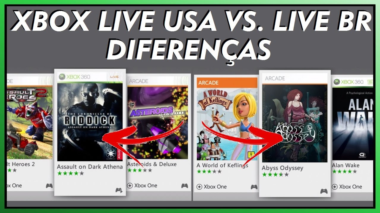 Jogos do Xbox 360 na XBOX LIVE USA VS. XBOX LIVE BR | All XBOX 360 Digital Games!