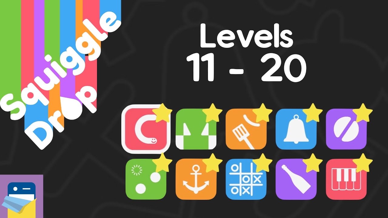 Squiggle Drop: Levels 11 - 20 Walkthrough & iOS Apple Arcade Gameplay (by Noodlecake)