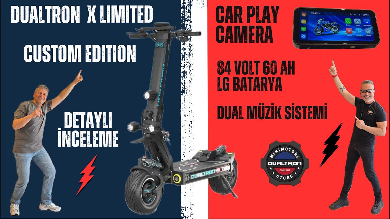 DUALTRON X LIMITED ELEKTRİKLİ SCOOTER CUSTOM EDITION CAR PLAY CAMERA DUAL MÜZİK SİSTEMİ