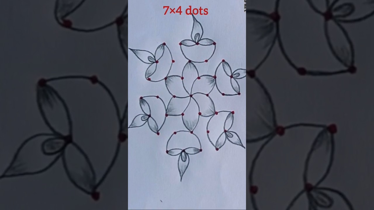 7&times;4 dots diwali special rangoli design✨🪷🪔🪔 #rangoli #kolam #diwalirangoli #diwalikolam
