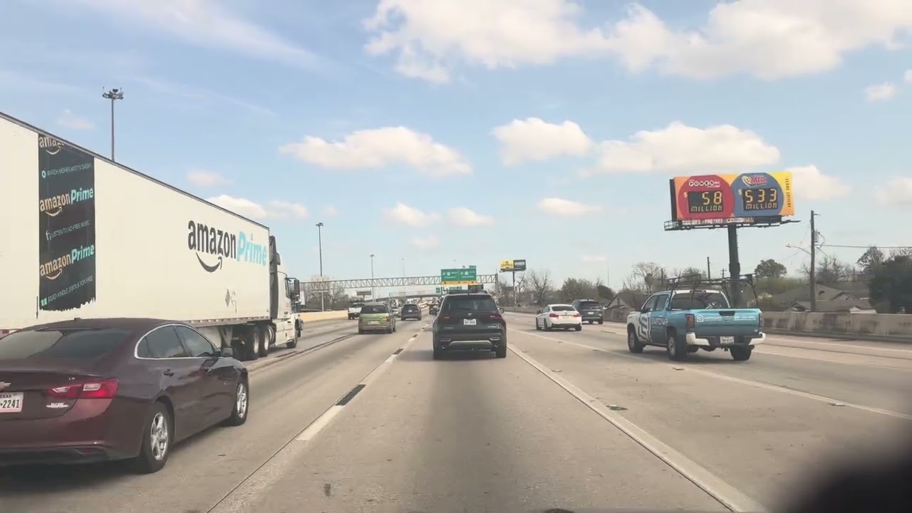 Rush Hours Driving : 610 EAST to 59 NORTH Cleveland 