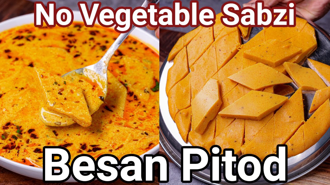 Rajasthani Pitod ki Sabzi Recipe - Besan Katli Ki Sabji | No Vegetable Besan Pitor Curry Recipe