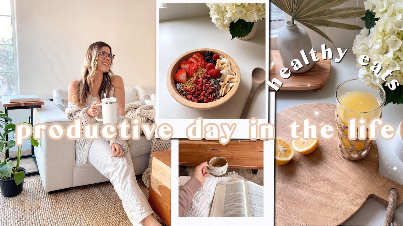 PRODUCTIVE DAY IN THE LIFE | açaí bowl, writing my book, workout at home, healthy what I eat!
