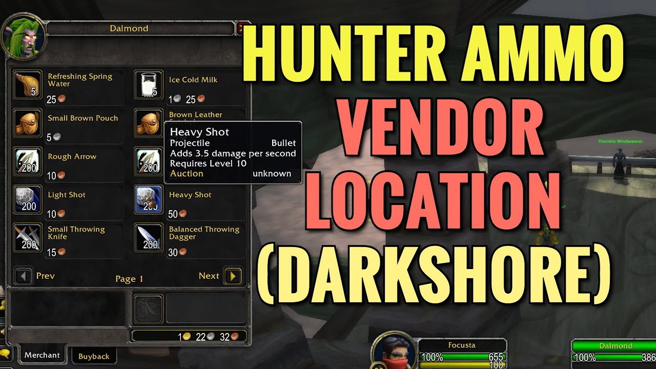 Darkshore Hunter Ammo Vendor - WoW Classic