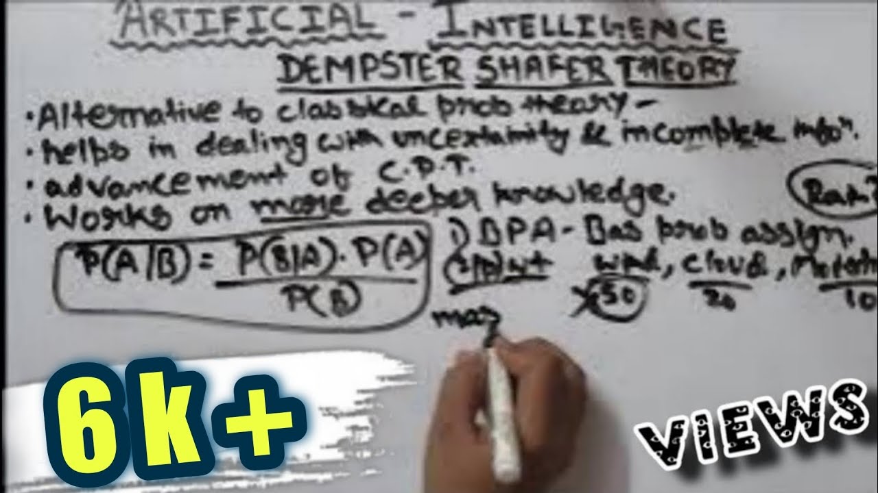 Dempster Shafer Theory in artificial intelligence | Artificial intelligence lectures