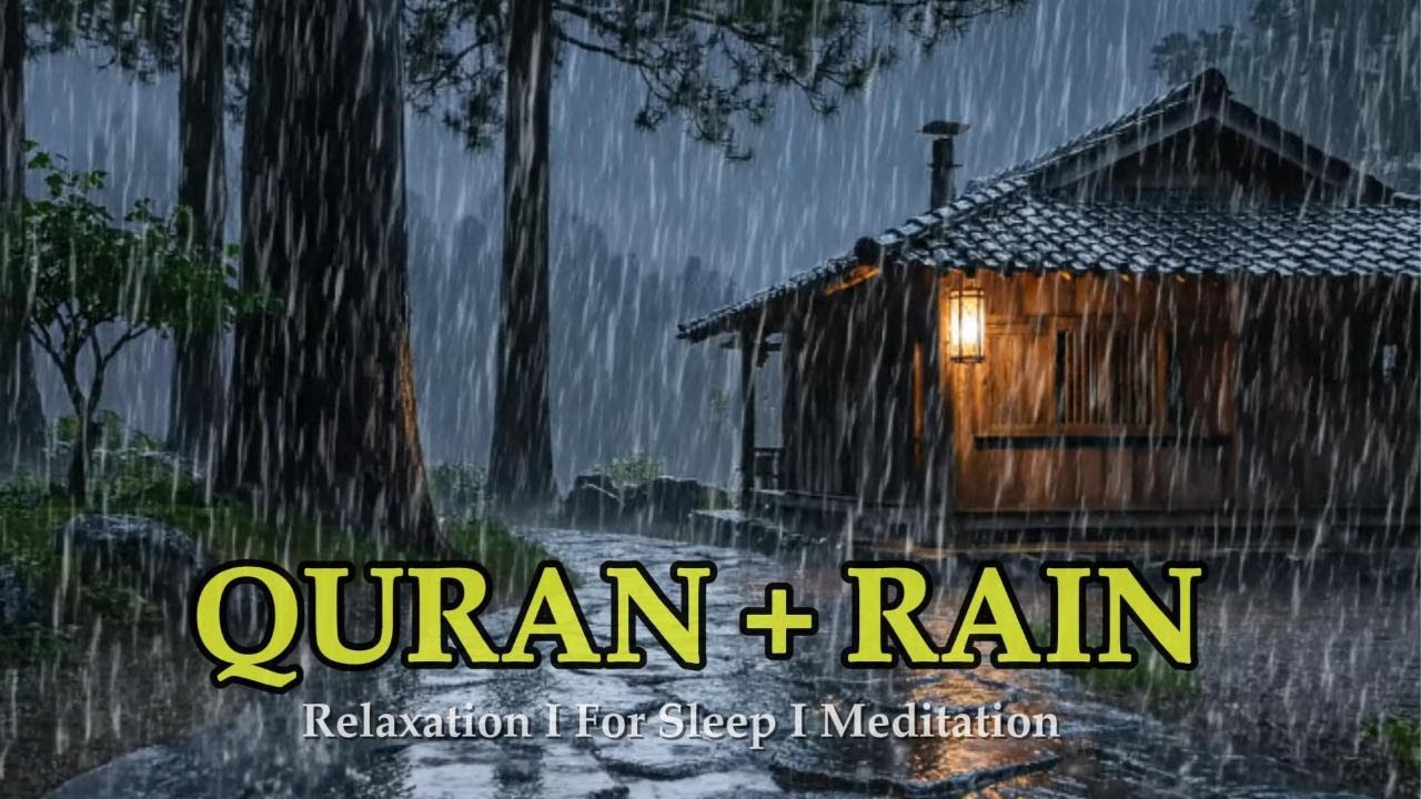 Quran to Stop Overthinking & Wash Away Anxiety | Heavy Rain & Thunder for Deep Sleep, Focus, Study