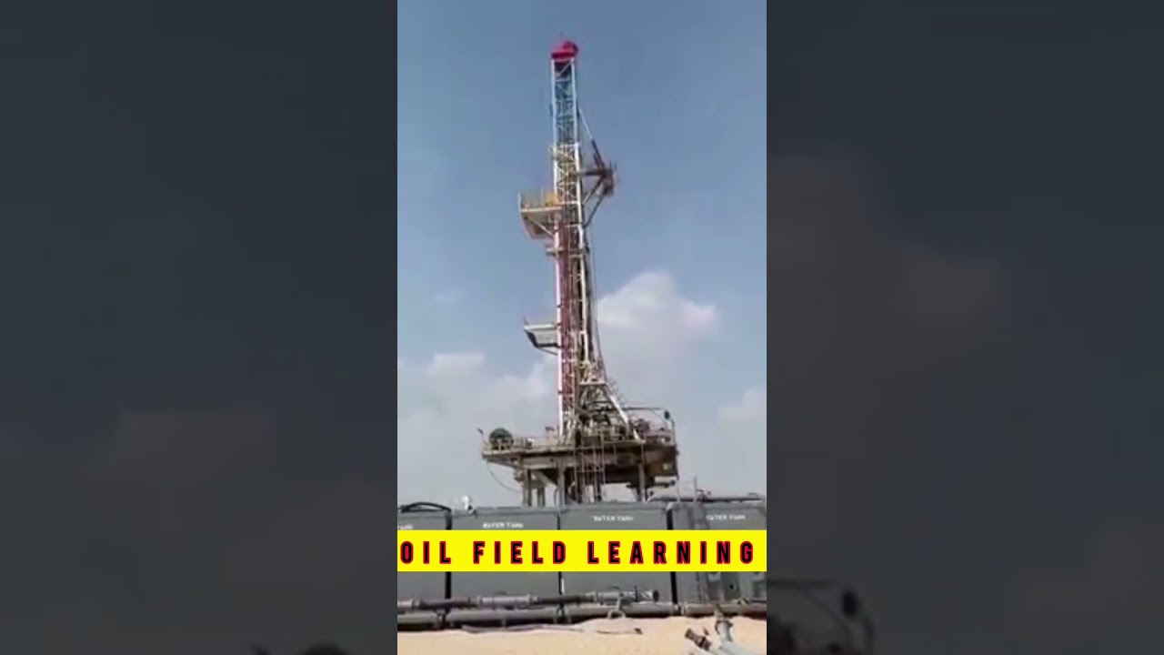 Oil and Gas Land Rig Moving in a Kingdom of Saudi Arabia Desert 