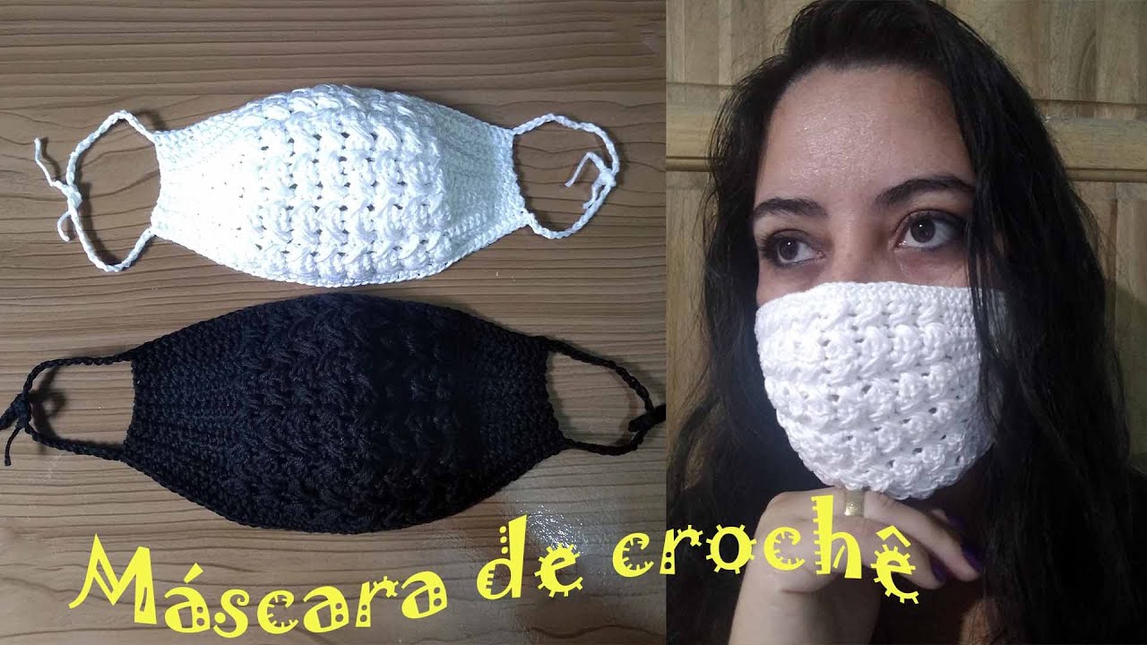 Máscara de crochê- Canal Mania de Arte♥