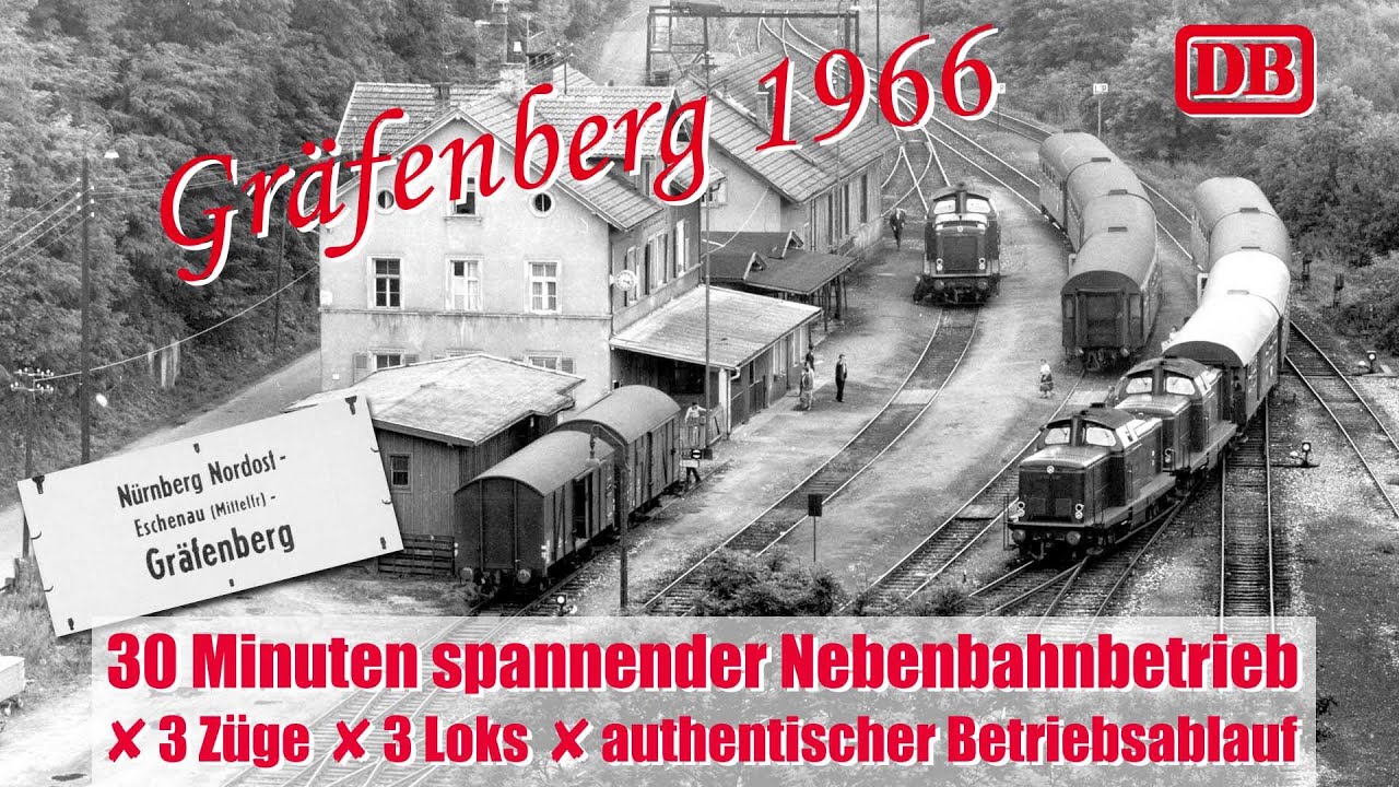 GRÄFENBERG, Sommer 1966 – spannende Betriebsabläufe mit vielen BR V 100