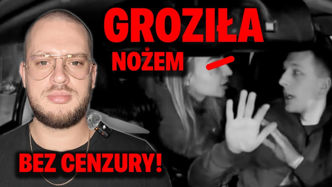 BLONDYNKA Z NOŻEM W TAKS&Oacute;WCE w ŁODZI 🥶 Uciekł w Ostatniej Chwili&hellip;  (NAGRANIE Z KAMERY) 🎥