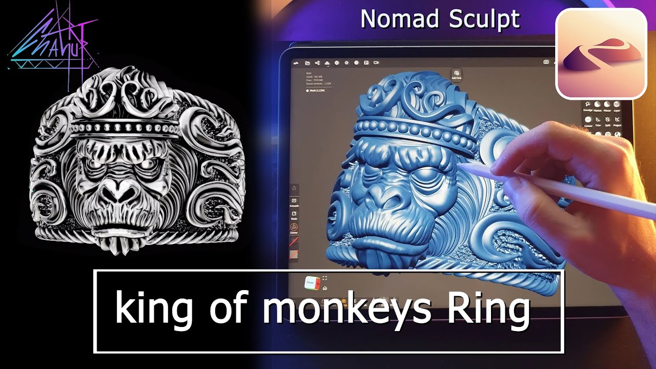Nomad Sculpt - King of monkeys Ring
