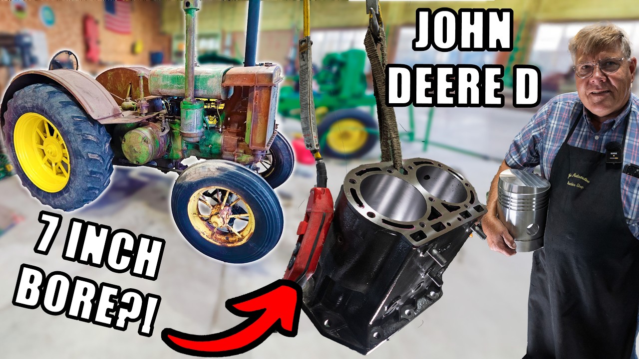 Machining a MASSIVE 7&rdquo; Bore ANTIQUE Tractor Engine