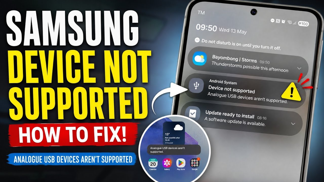 Fix Analog usb devices aren't supported samsung | Device not supported Problem Solve 