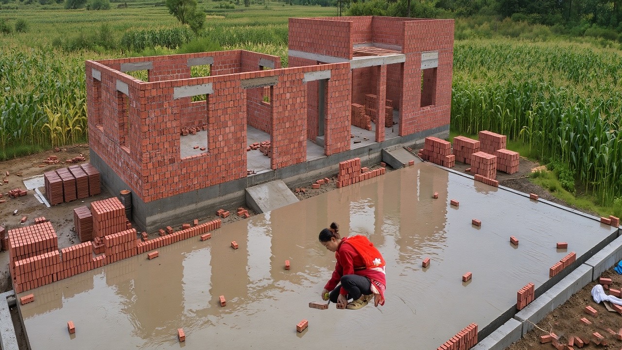 After the ordeal: the resilient woman built her own house as a shelter.
