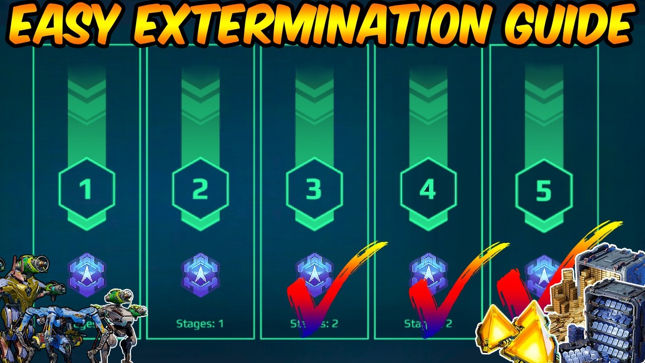 War Robots : Easy Extermination Guide for all levels this week #warrobots