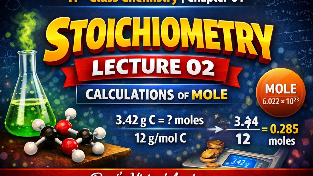 Mole Calculations Made Easy | Stoichiometry Lecture02 | Raaj's virtual academy 