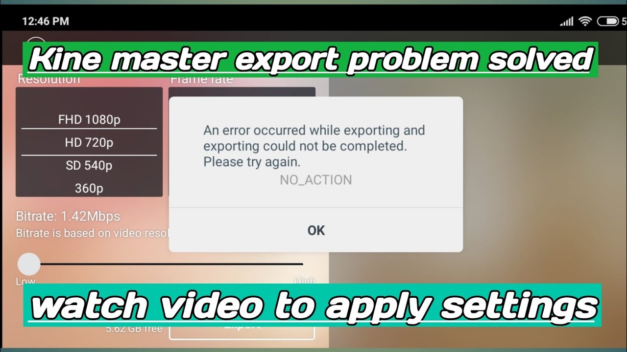 KineMaster export problem error and no action solved | KineMaster export problem in Android.