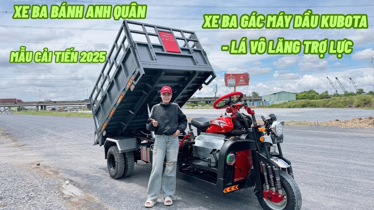 MẪU XE CẢI TIẾN 2025 - XE BA BÁNH MÁY DẦU KUBOTA - LÁI VÔ LĂNG TRỢ LỰC | TƯ VẤN 0845134134