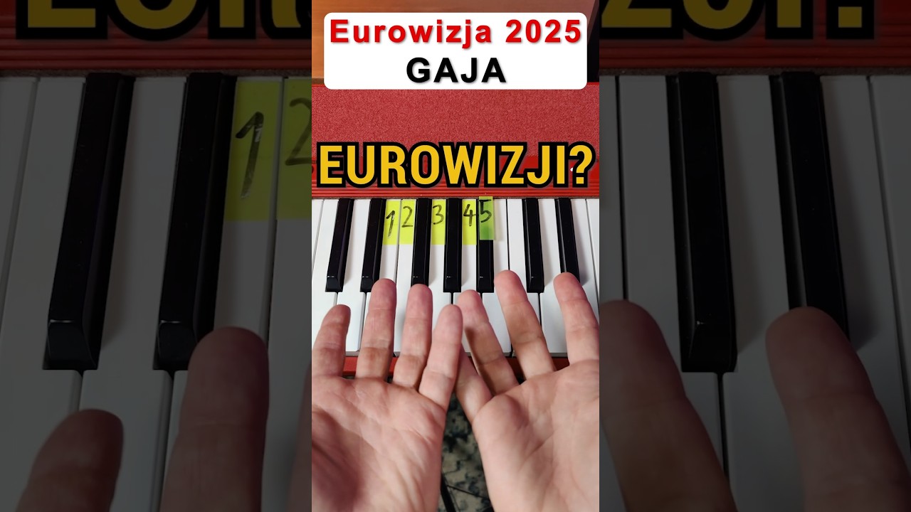Eurowizja 2025 - Gaja prosty tutorial na PIANINO 🎹 #pianino #eurowizja