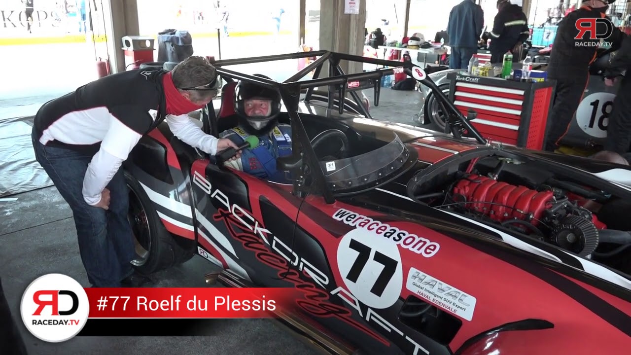 #77 Roelf du Plessis from the cockpit of the Backdraft Production racer