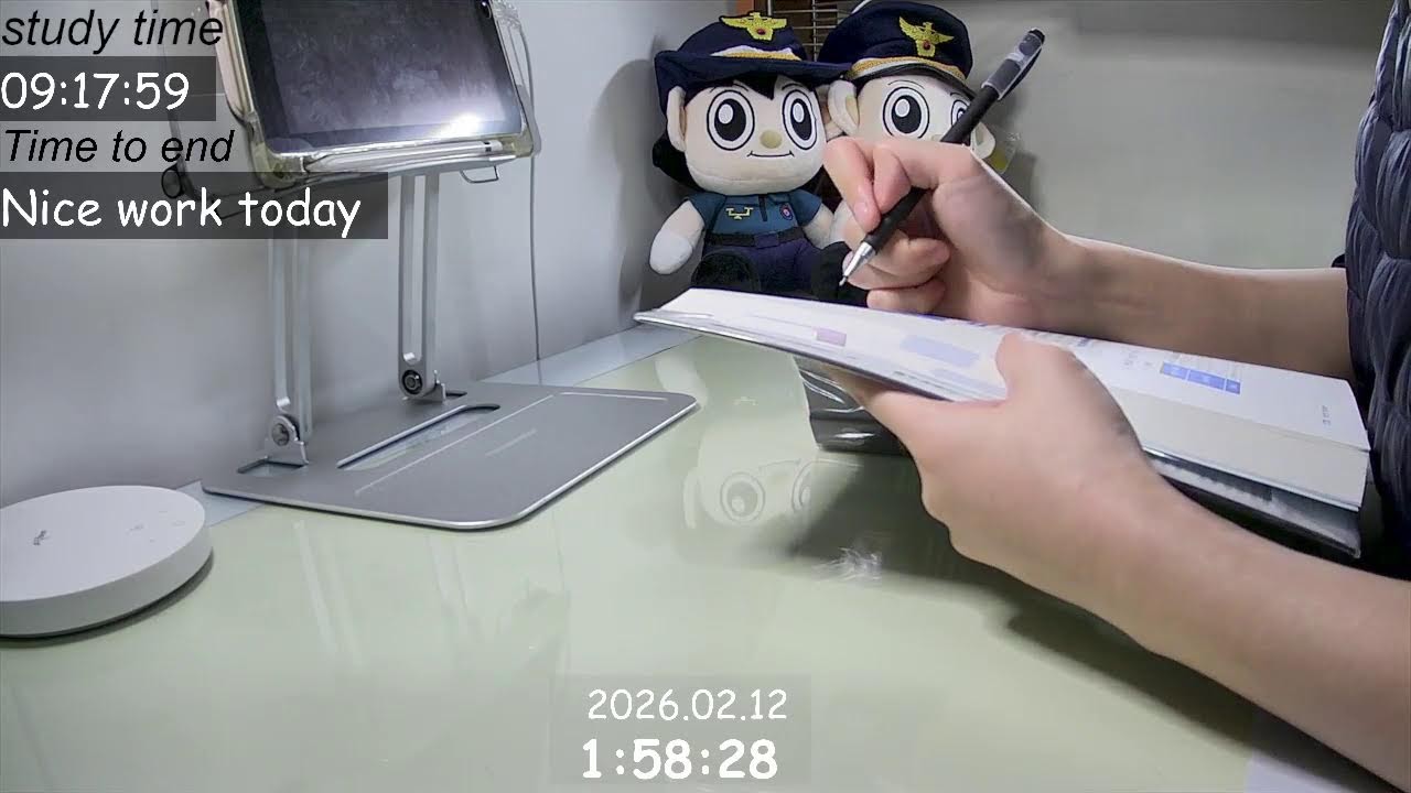 [2026.02.12]  Study With Meㅣ오늘도 화이팅,, 해야지!ㅣ5시간  풀공하고 추가로 고고ㅣ경시생 D-30ㅣ장작소리 asmr
