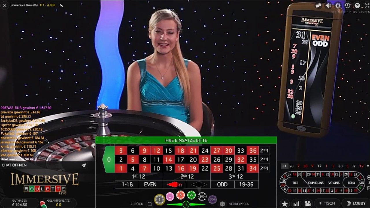 Immersive Roulette @ Live Casino Codeta