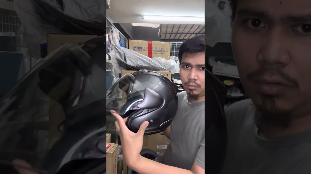 cara angkat visor arai dengam betul