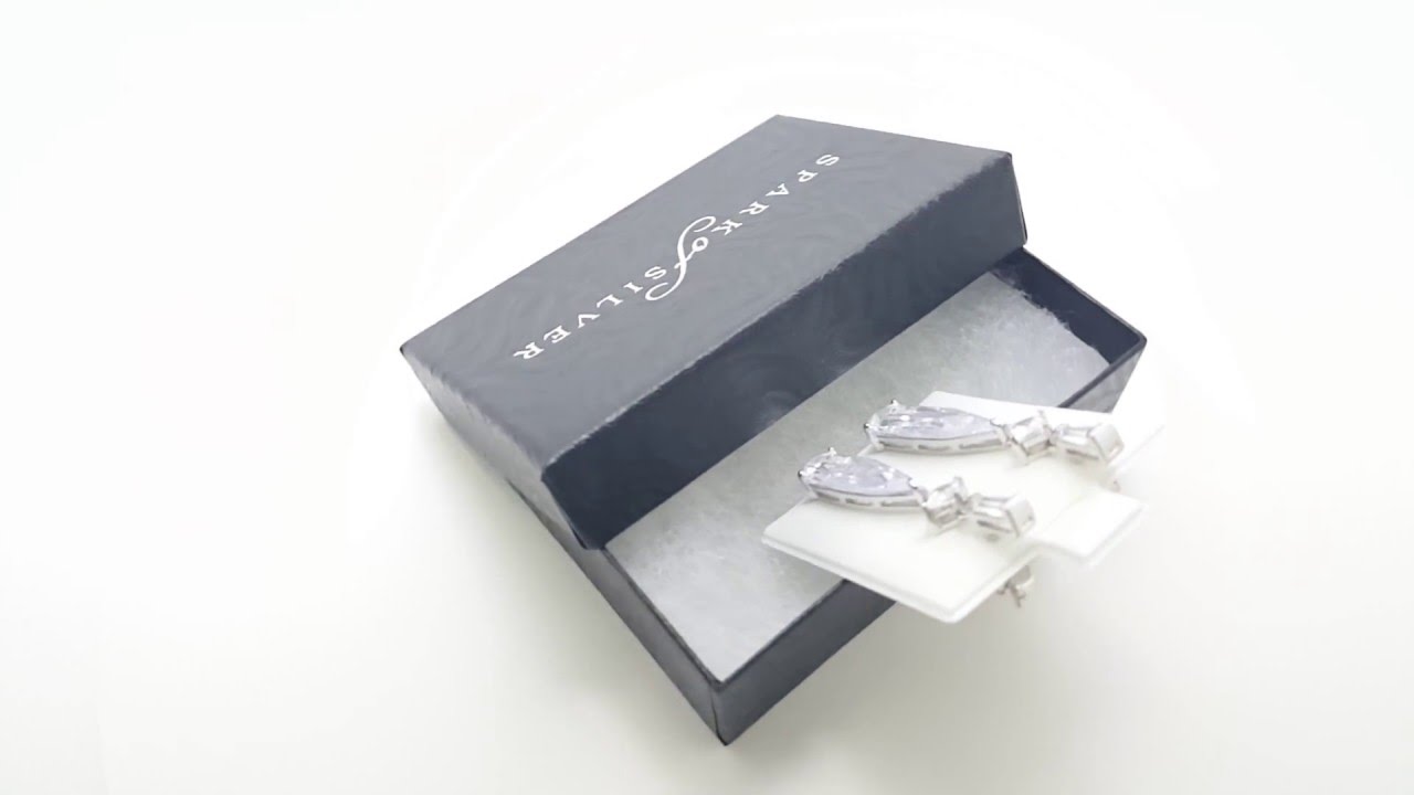 Sterling Silver Multishape Clear CZ Drop Earrings SBGE00066CLR