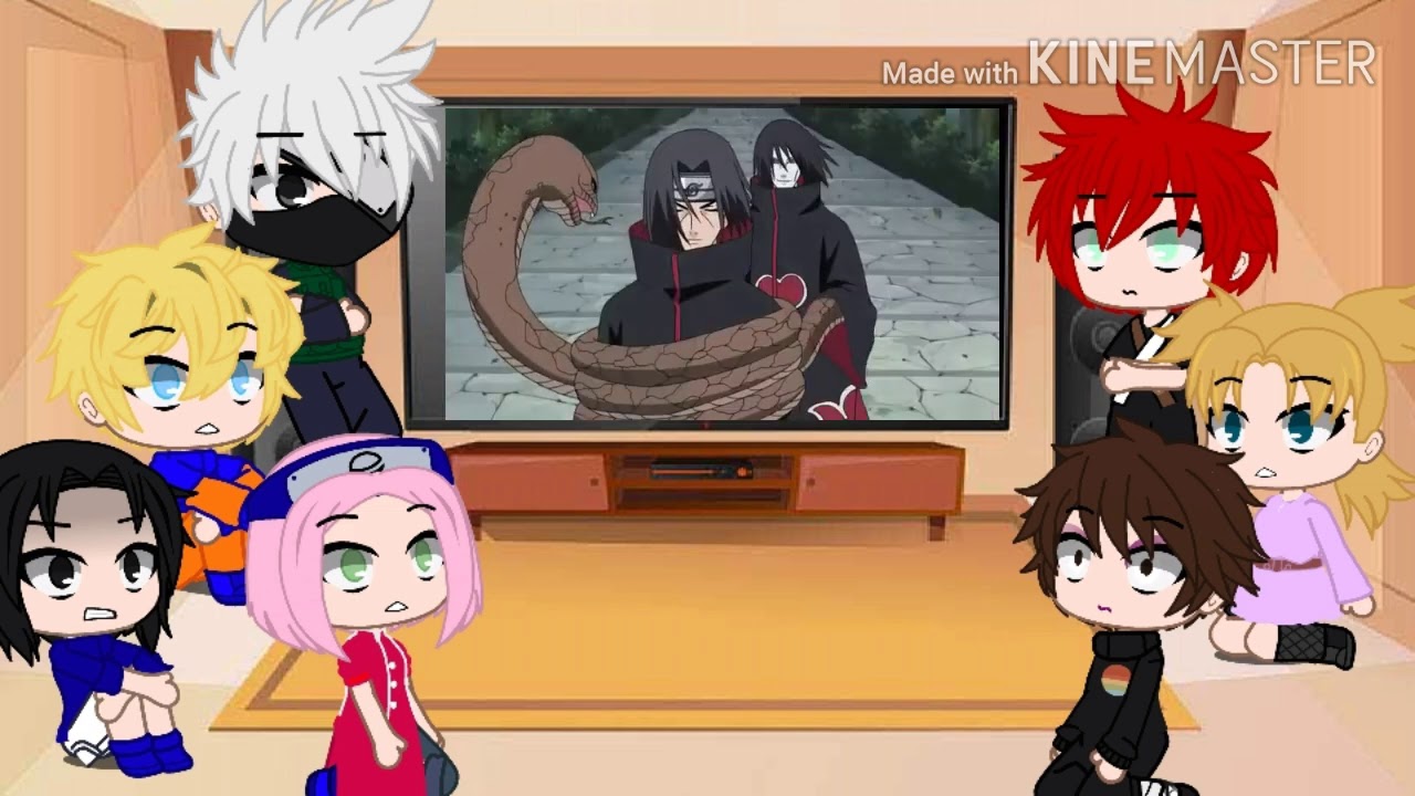 Time 7 + Time Baki reagindo a Akatsuki