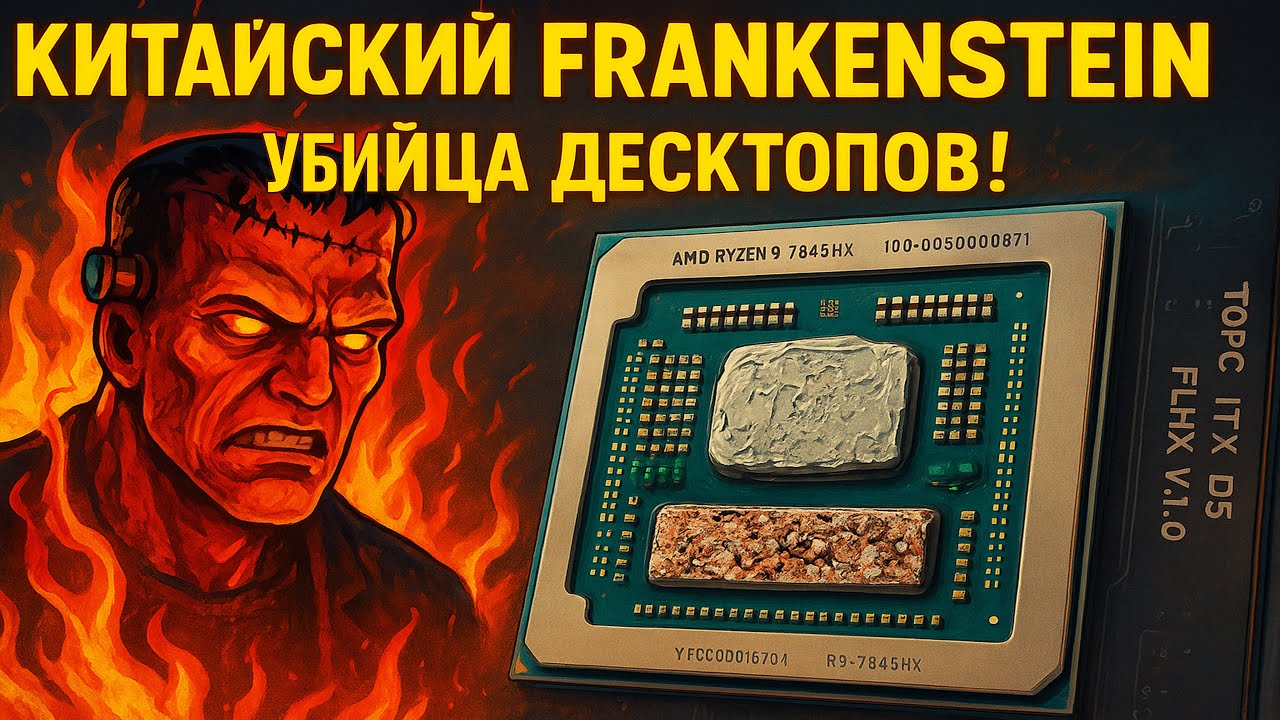 🚀 TOPC FLHX ITX D5 V1.0 + Ryzen 9 7845HX китайский Frankenstein 🧟  убийца десктопов! Жидкий металл💦