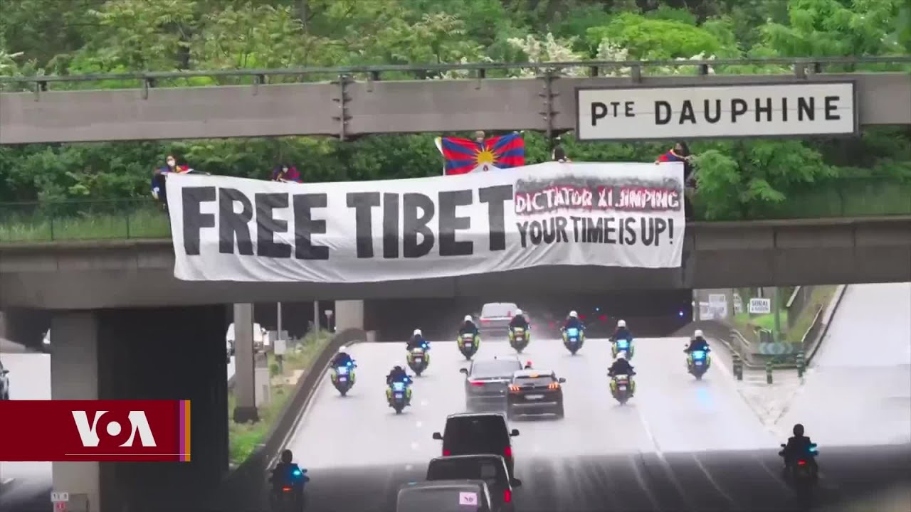 ཡུ་རོབ་ཀྱི་བོད་མི་ཚོས་ཧྥ་རན་སིའི་ནང་ཞི་ཅིན་ཕིང་ལ་ངོ་རྒོལ། Protest During Xi’s Visit to France