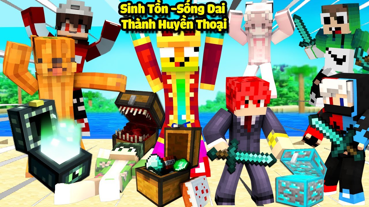 MINI GAME : SINH TỒN SỐNG DAI THÀNH HUYỀN THOẠI ** NOOB MỞ RƯƠNG HỖN CHIẾN MINECRAFT