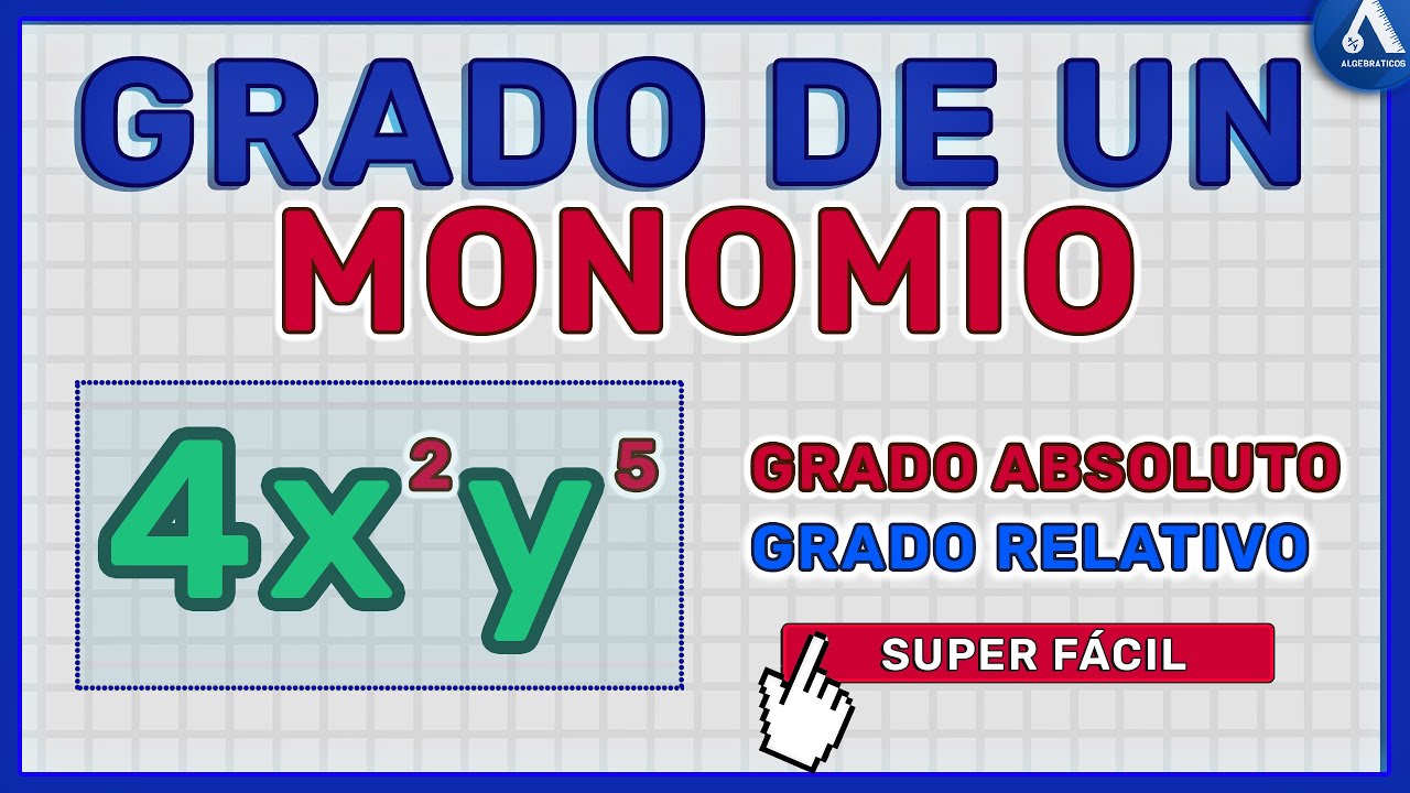 GRADO ABSOLUTO Y RELATIVO DE UN MONOMIO (Grado de un MONOMIO)