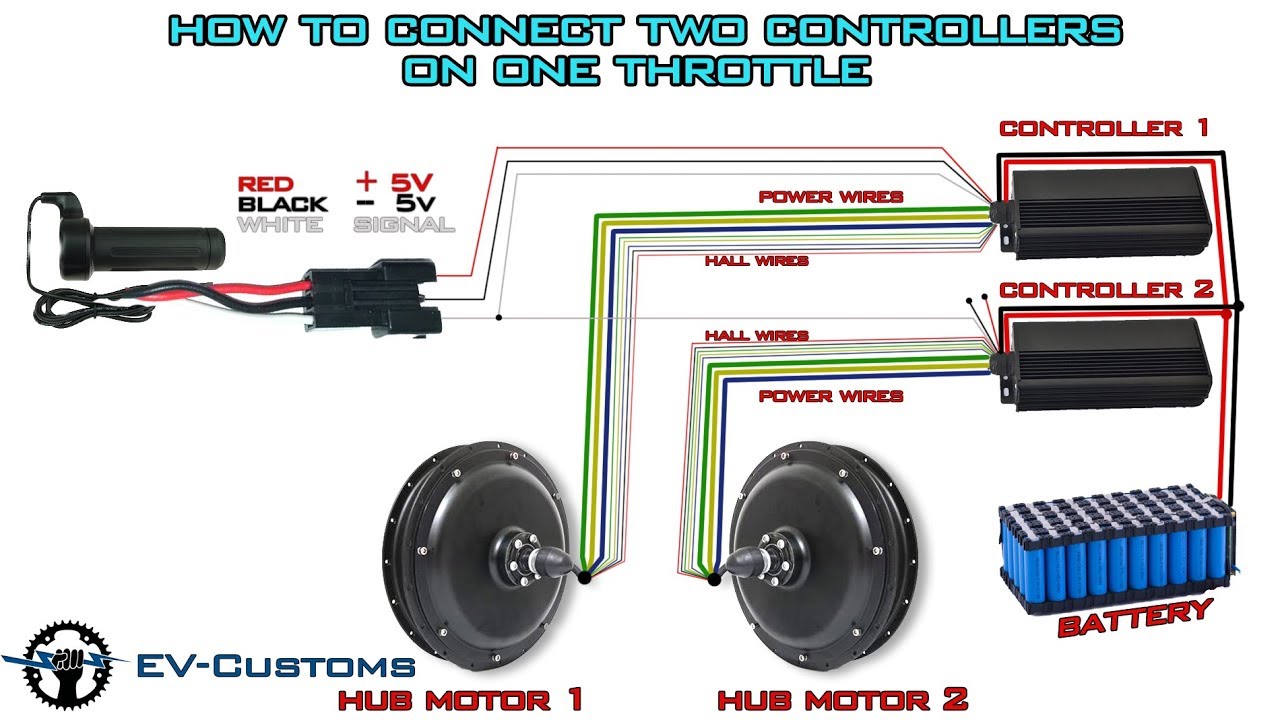 How To Connect two Hub Motor Controllers on one Throttle (Demonstration)