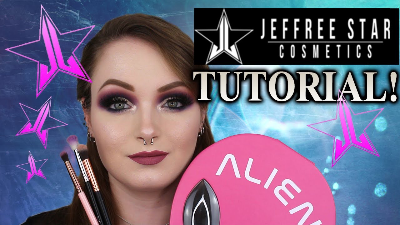 PURPLE CUT CREASE SMOKEY EYESHADOW TUTORIAL JEFFREE STAR COSMETICS ALIEN PALETTE