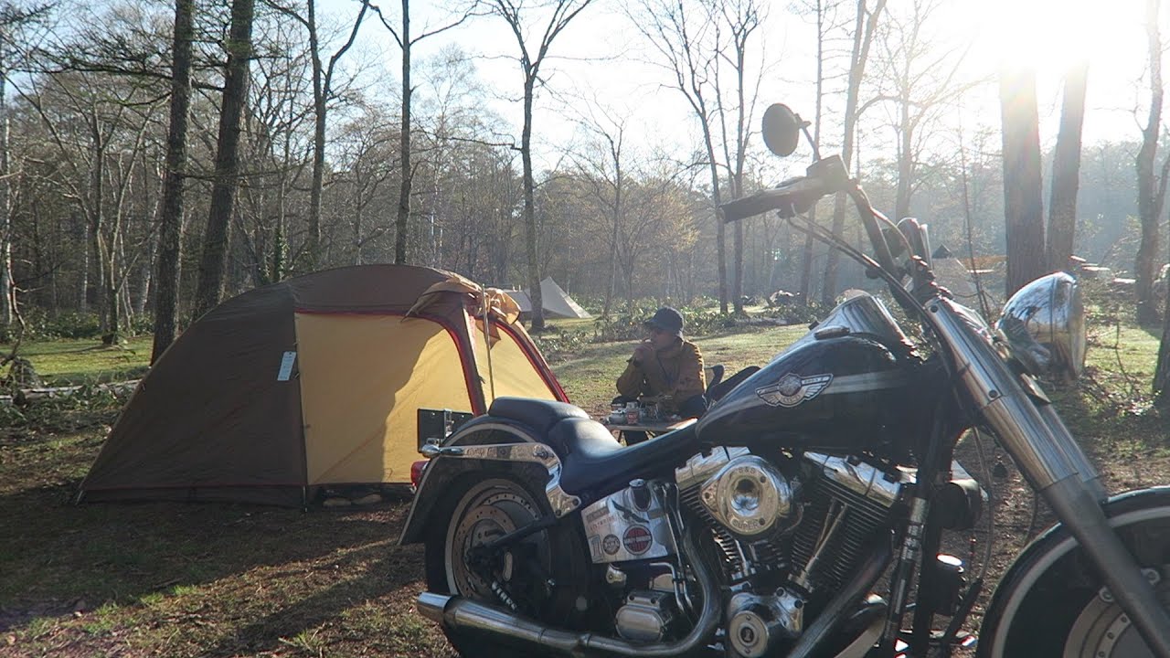 春の息吹き感じる山へ　ソロキャンプツーリング　Harley-Davidson solo camping