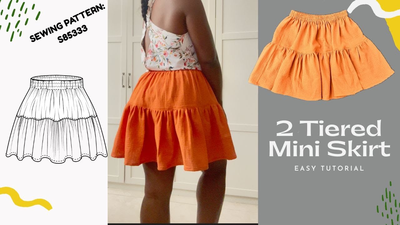 2 tiered Summer mini skirt | Summer skirt DIY #85333
