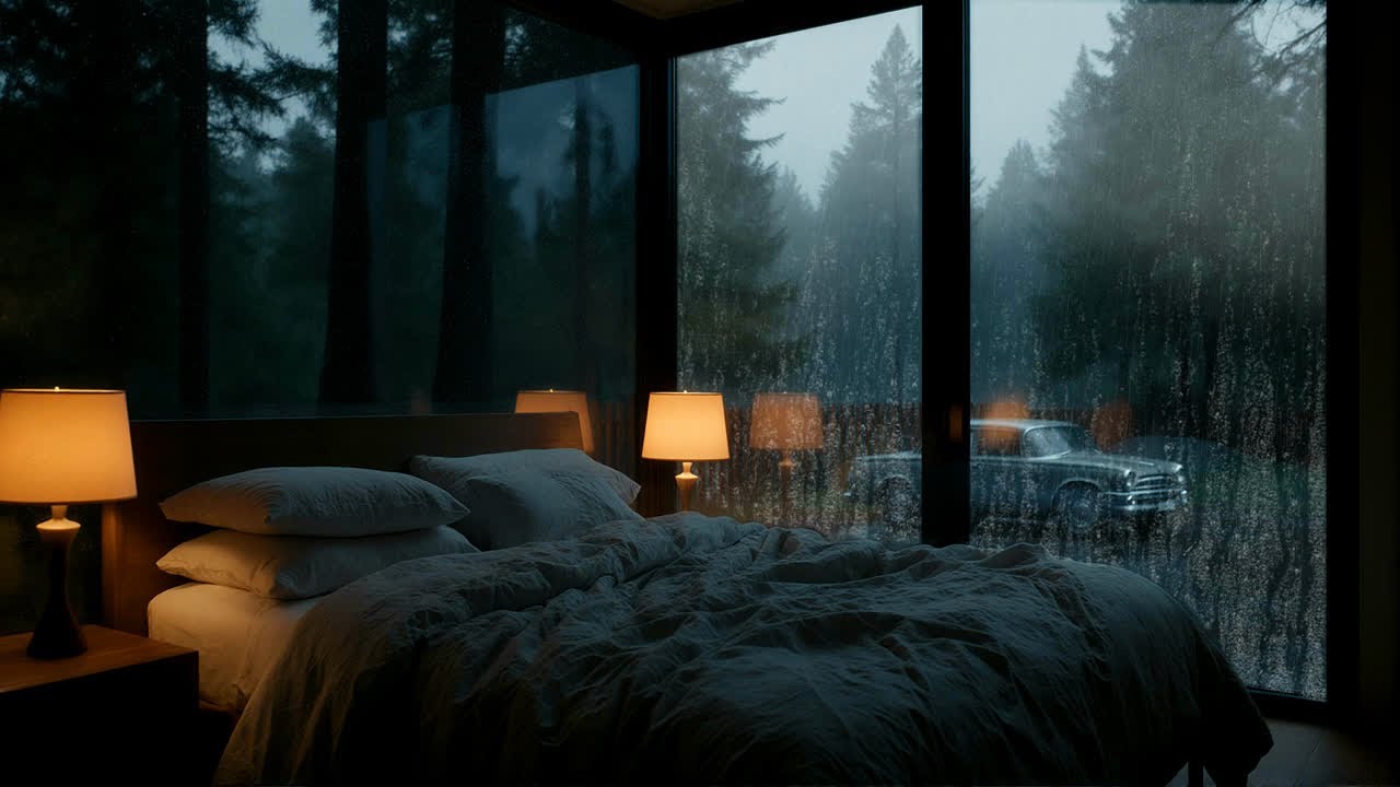 Cozy Rainy Cabin Night - Soft Piano for Deep Sleep, Study and Relaxation 03