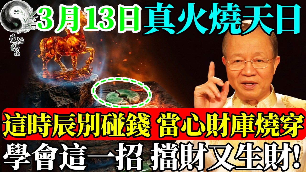 帶了玉石就萬事大吉？3月13日這天，這個時辰千萬別碰錢！“真火燒天”，神仙也保不住你的財！#易經智慧 #易經 #曾仕強 #風水 #人生感悟 #人生哲理 #國學 #國學智慧 #正能量 #因果