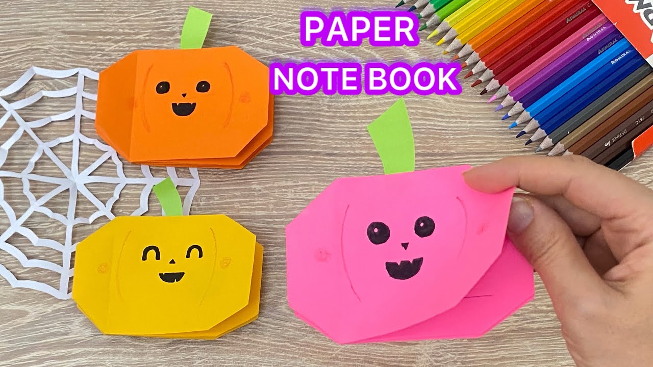 How to Make an Origami Pumpkin Notebook | Easy Origami Notebook