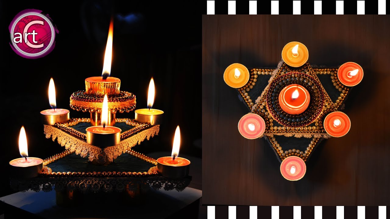 HOW TO make Diya Stand | Star Diya Stand | DIY | Art with Creativity 275