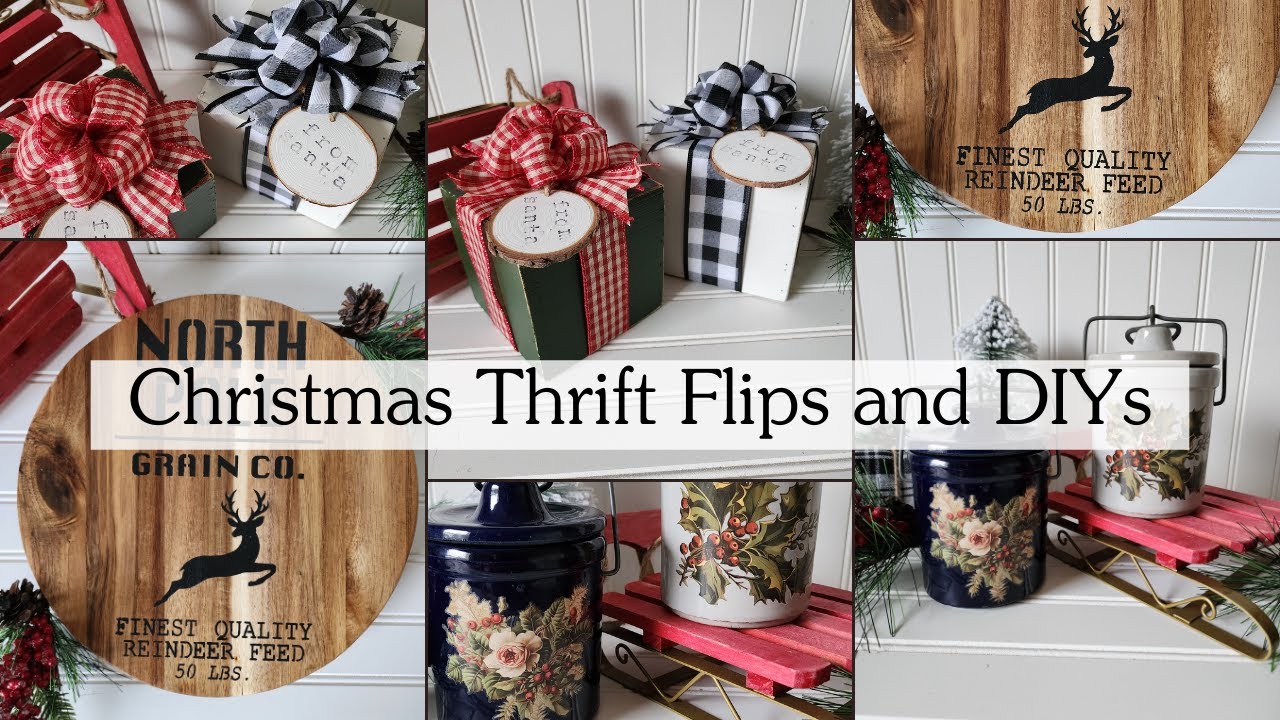 Christmas Inspired Thrift Flips | Giving Thrifted Items New Life | Christmas Projects