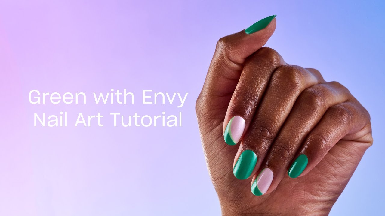 Green Swoosh Nail Art