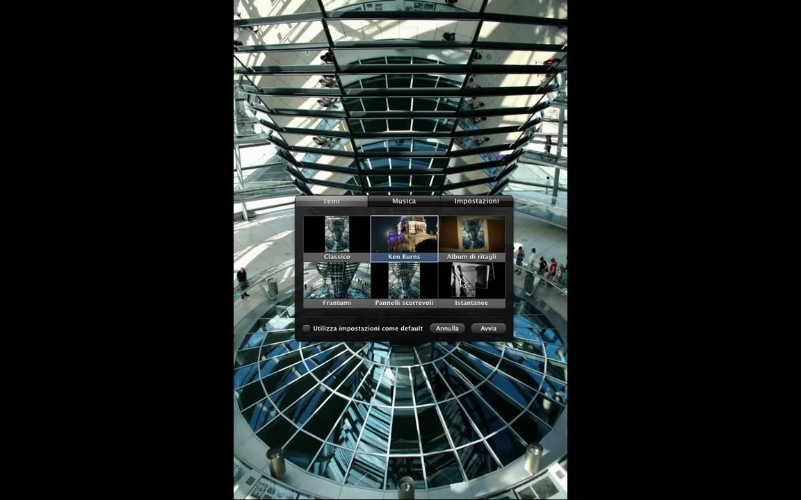 iPhoto: Creare una Presentazione personalizzata